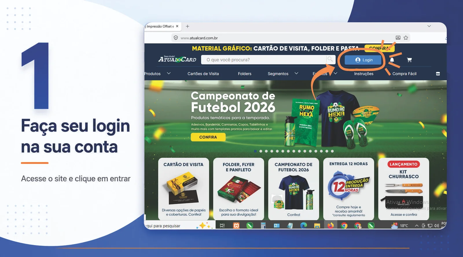 Faça o login na sua conta
